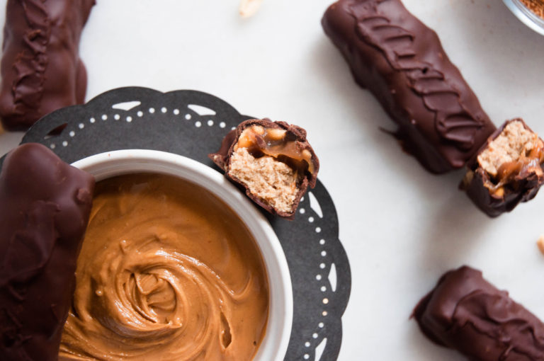 Vegan Chocolate Peanut Caramel Bars
