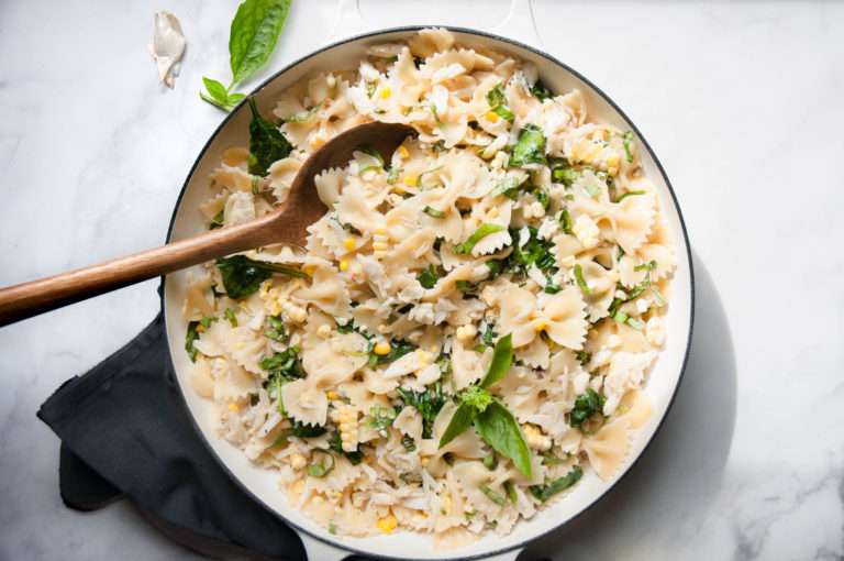 Spinach & Crab Bow Tie Pasta