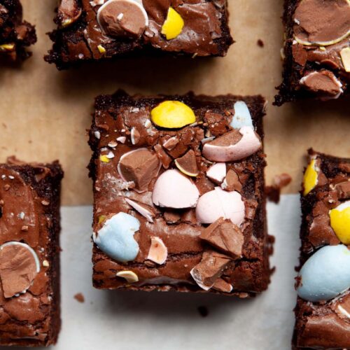 Fudgy Cadbury Egg Brownies