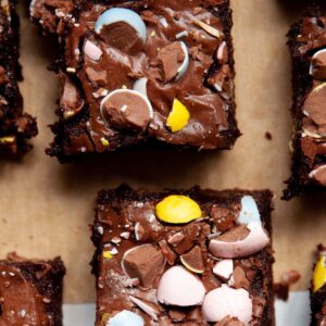 Fudgy Cadbury Egg Brownies