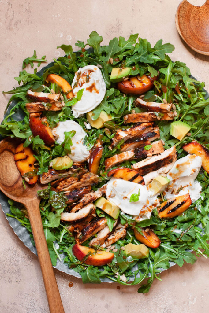 Summer Peach & Arugula Salad w/ Burrata