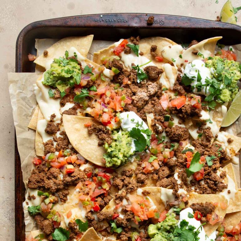 Beef Nachos with Homemade Queso