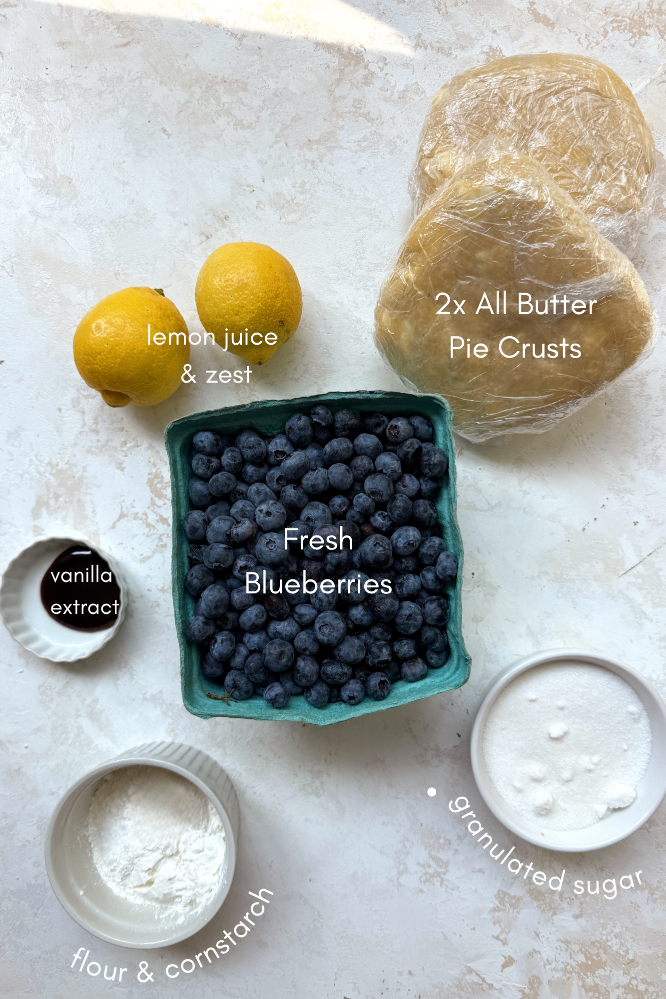 Blueberry Pie Ingredients