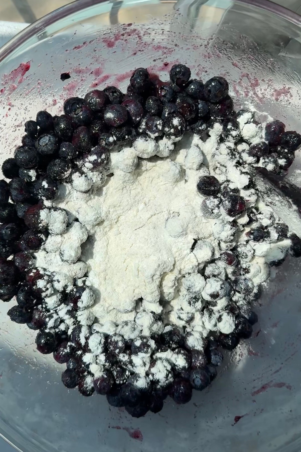 blueberry filling ingredients in bowl