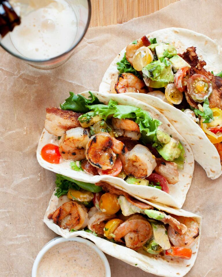 shrimp tacos with bacon