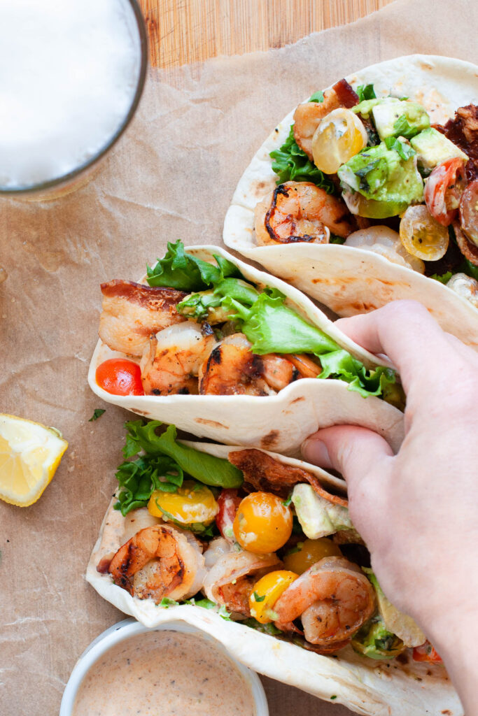 Shrimp Club Tacos