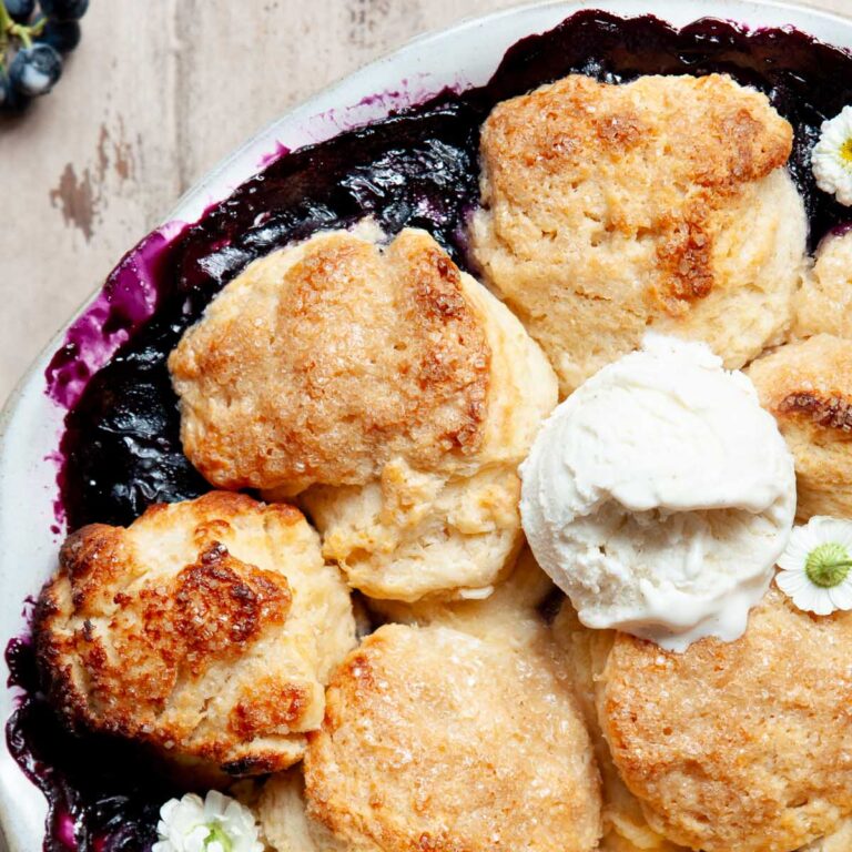 Blueberry Cobbler with Cream Cheese Biscuits