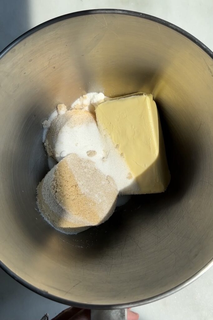 butter and sugar before beating