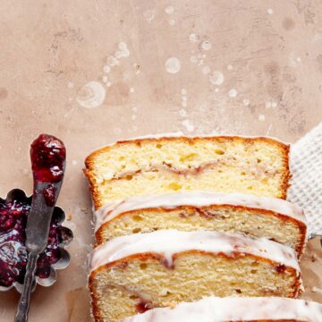 Raspberry Swirl Lemon Loaf Cake