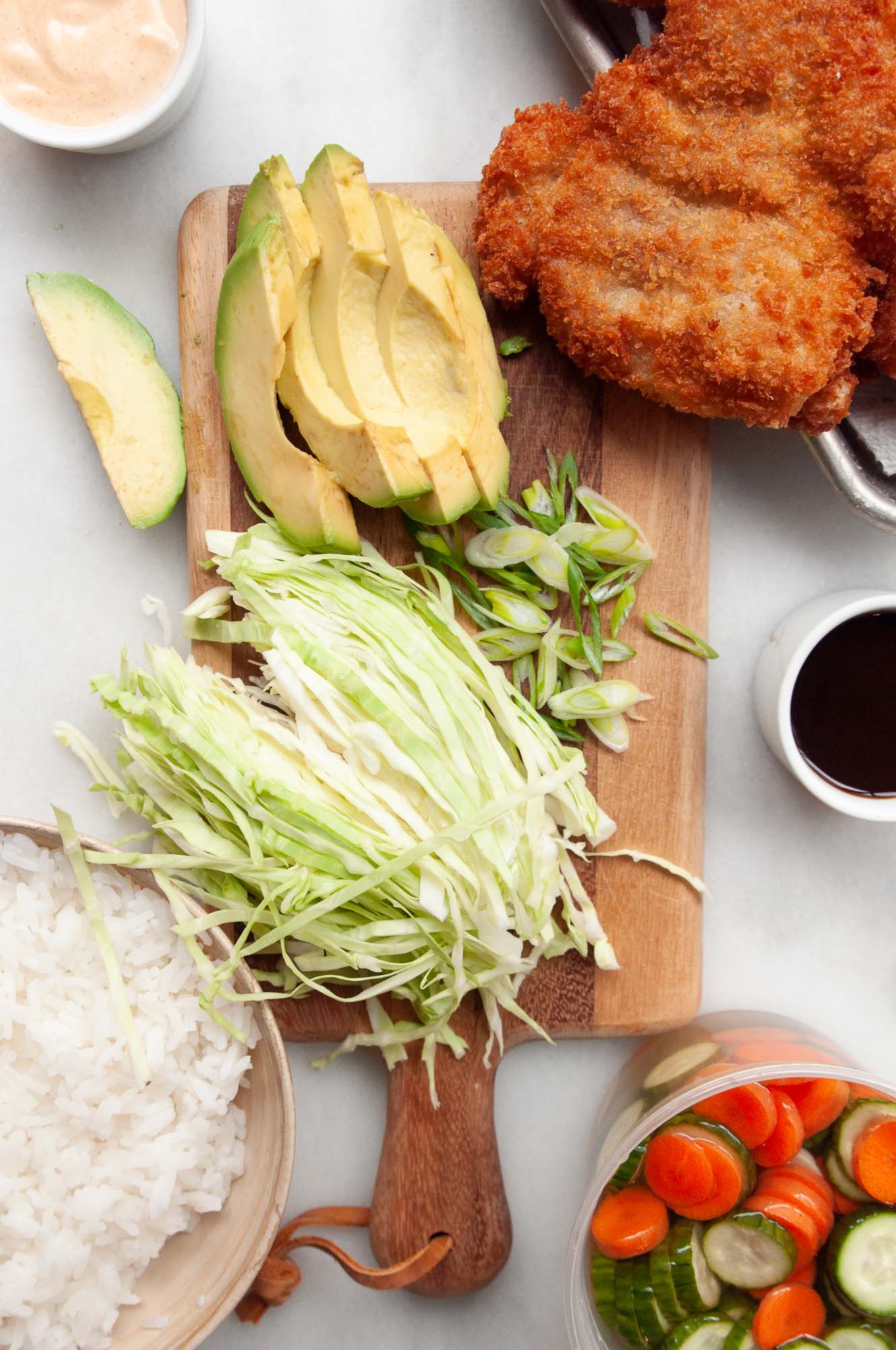 crispy chicken katsu bowls