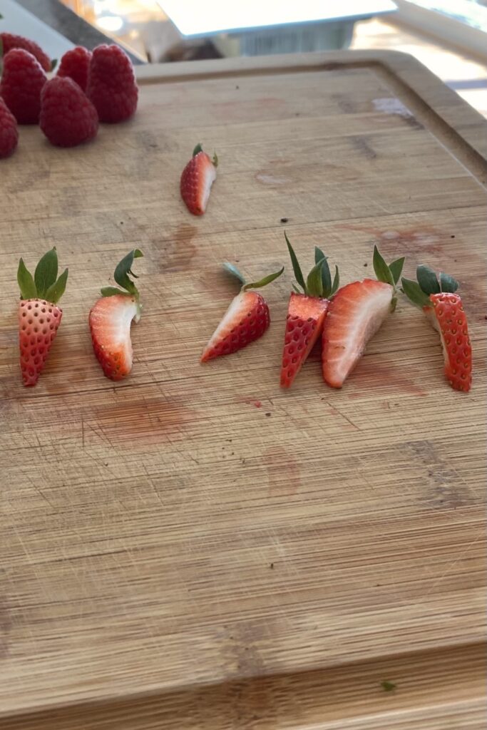 strawberry "carrots" cut
