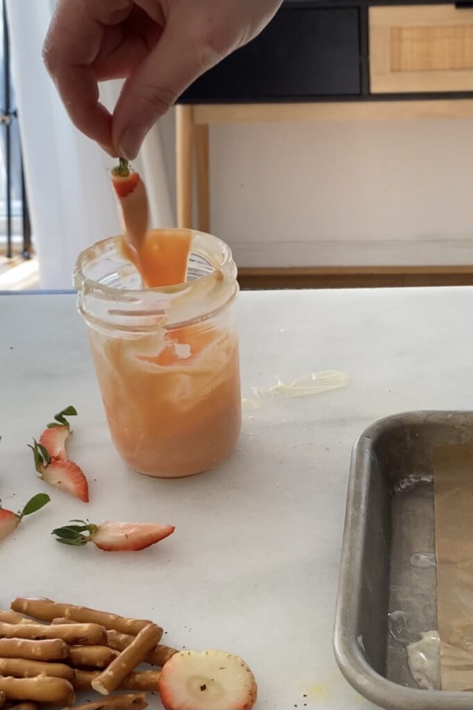strawberry "carrots" dipped