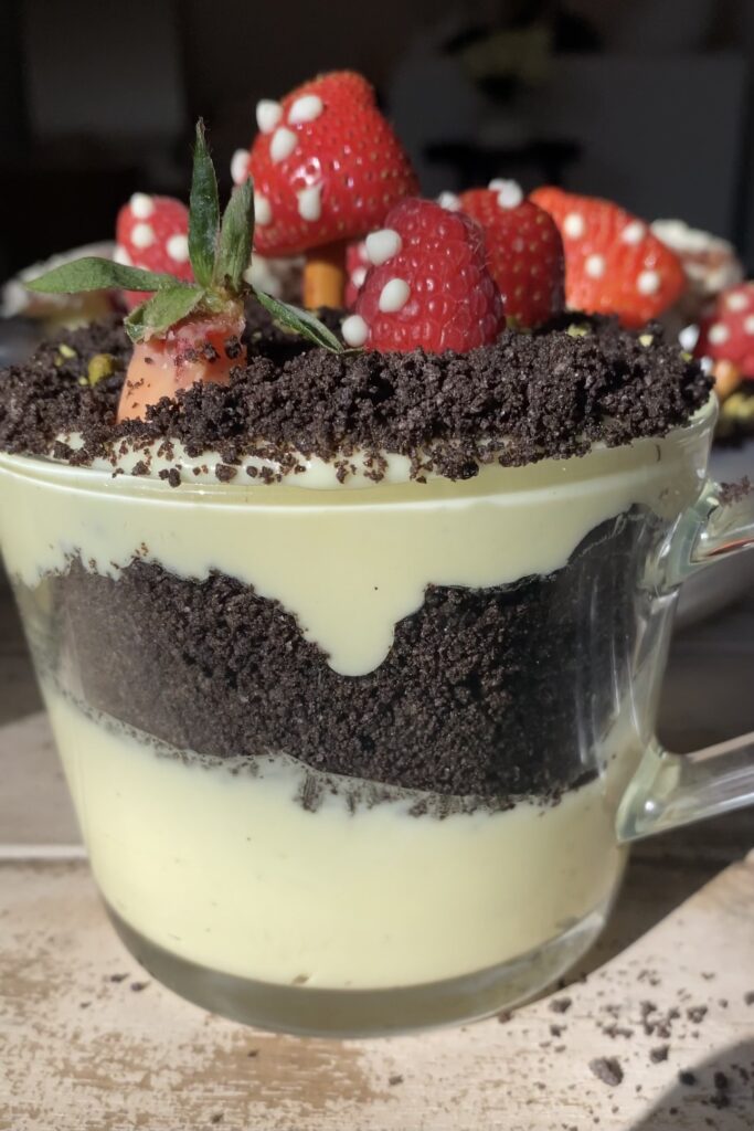 assembled easy dirt pudding cup