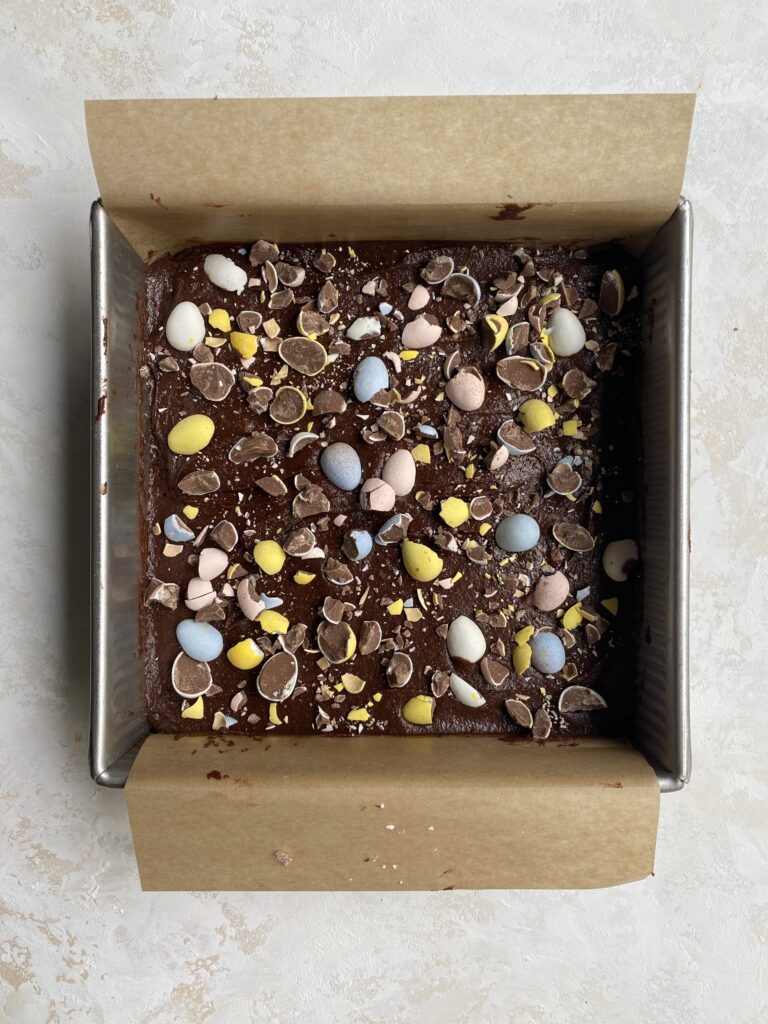 Fudgy Cadbury Egg Brownies