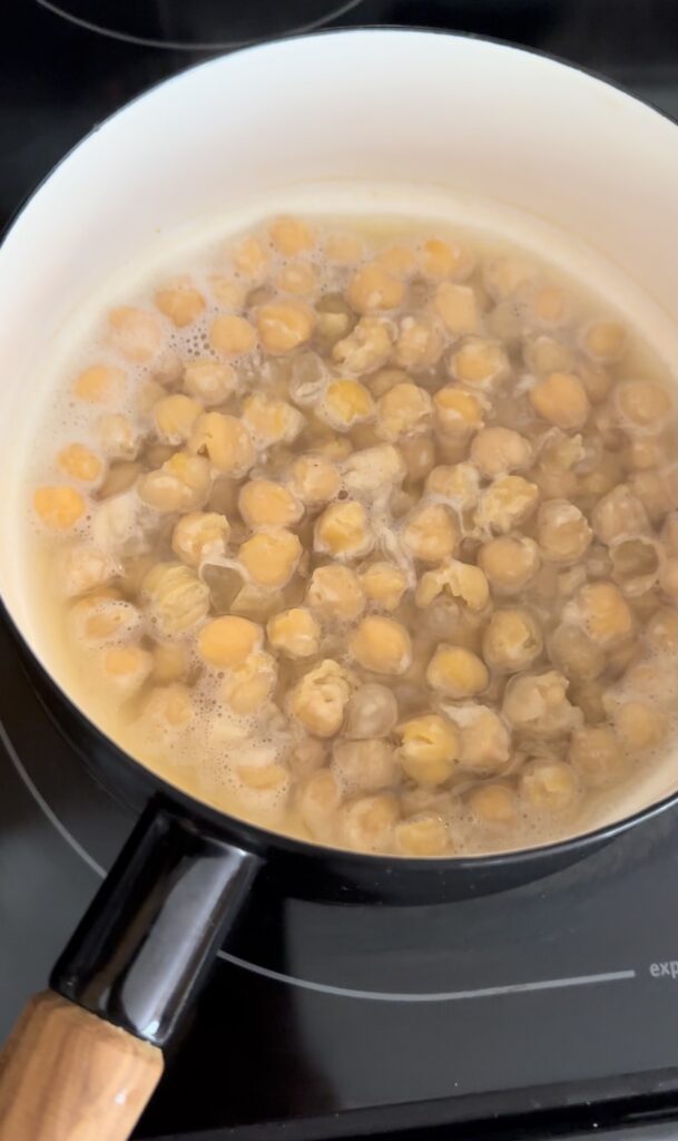 boiling chickpeas