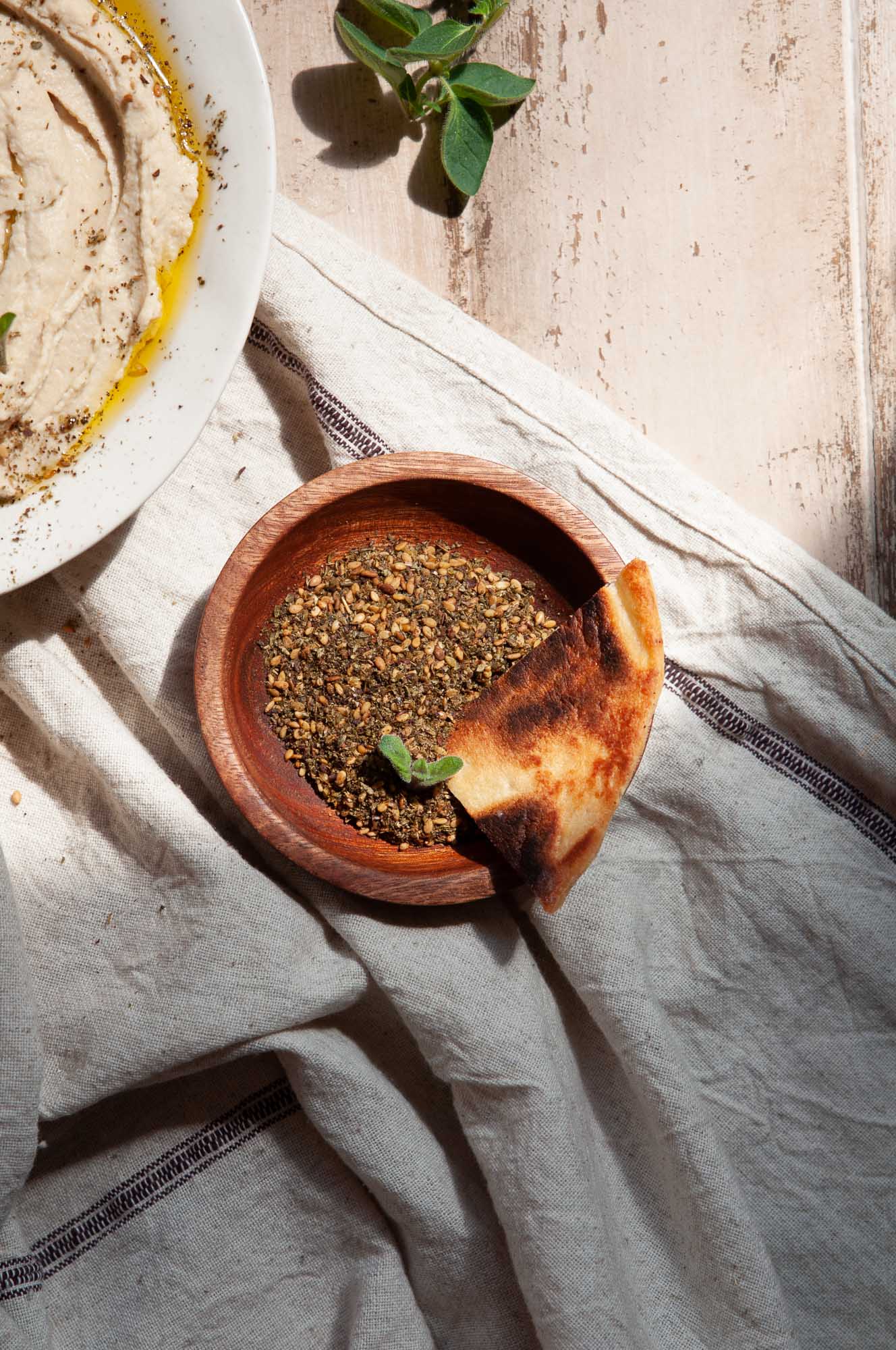Za'atar and grilled naan