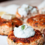salmon cakes with greek yogurt tartar sauce