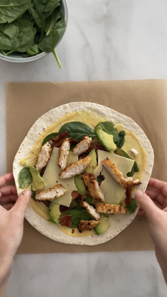 ingredients on wrap