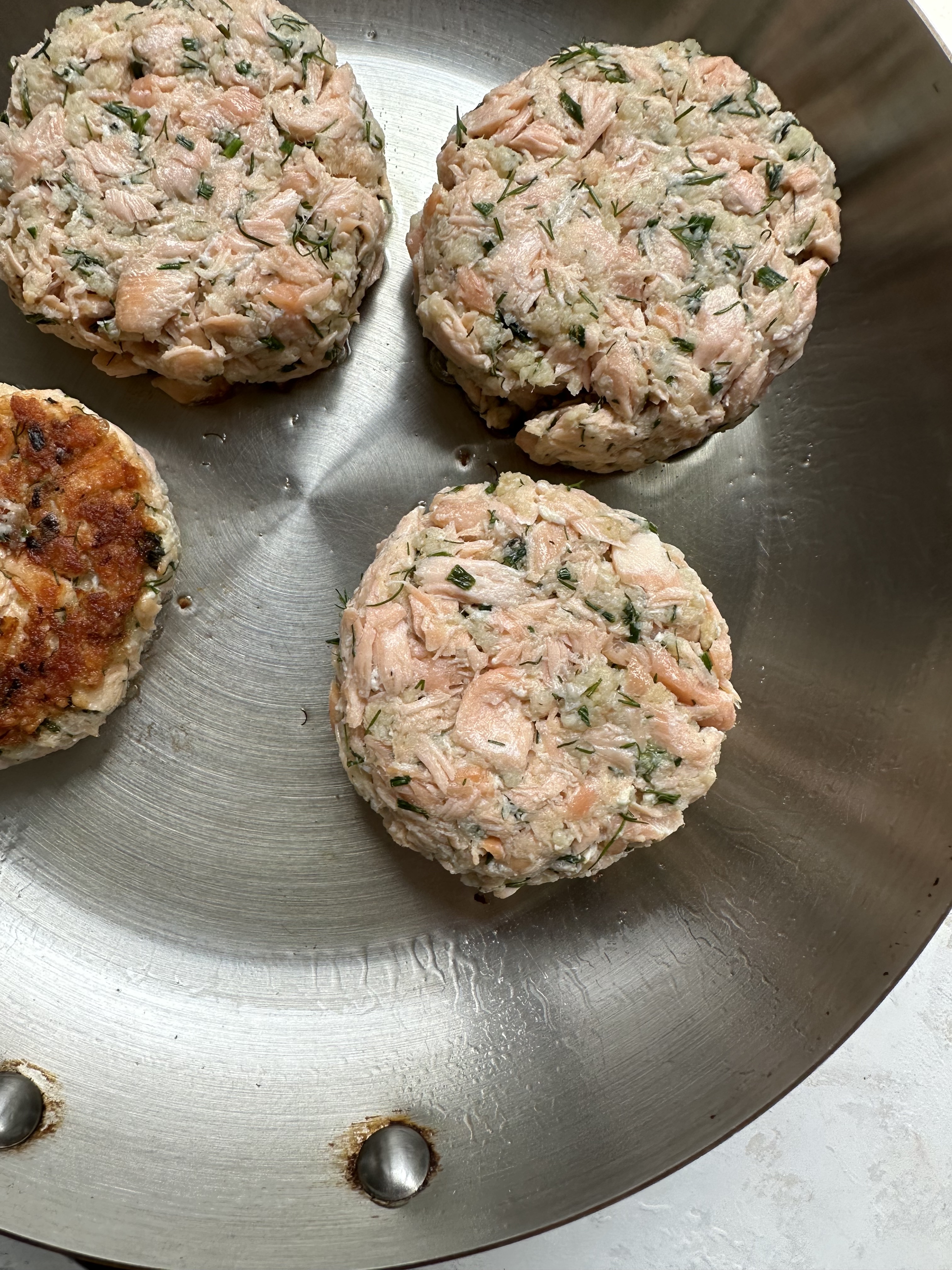 salmon patties formed & uncooked