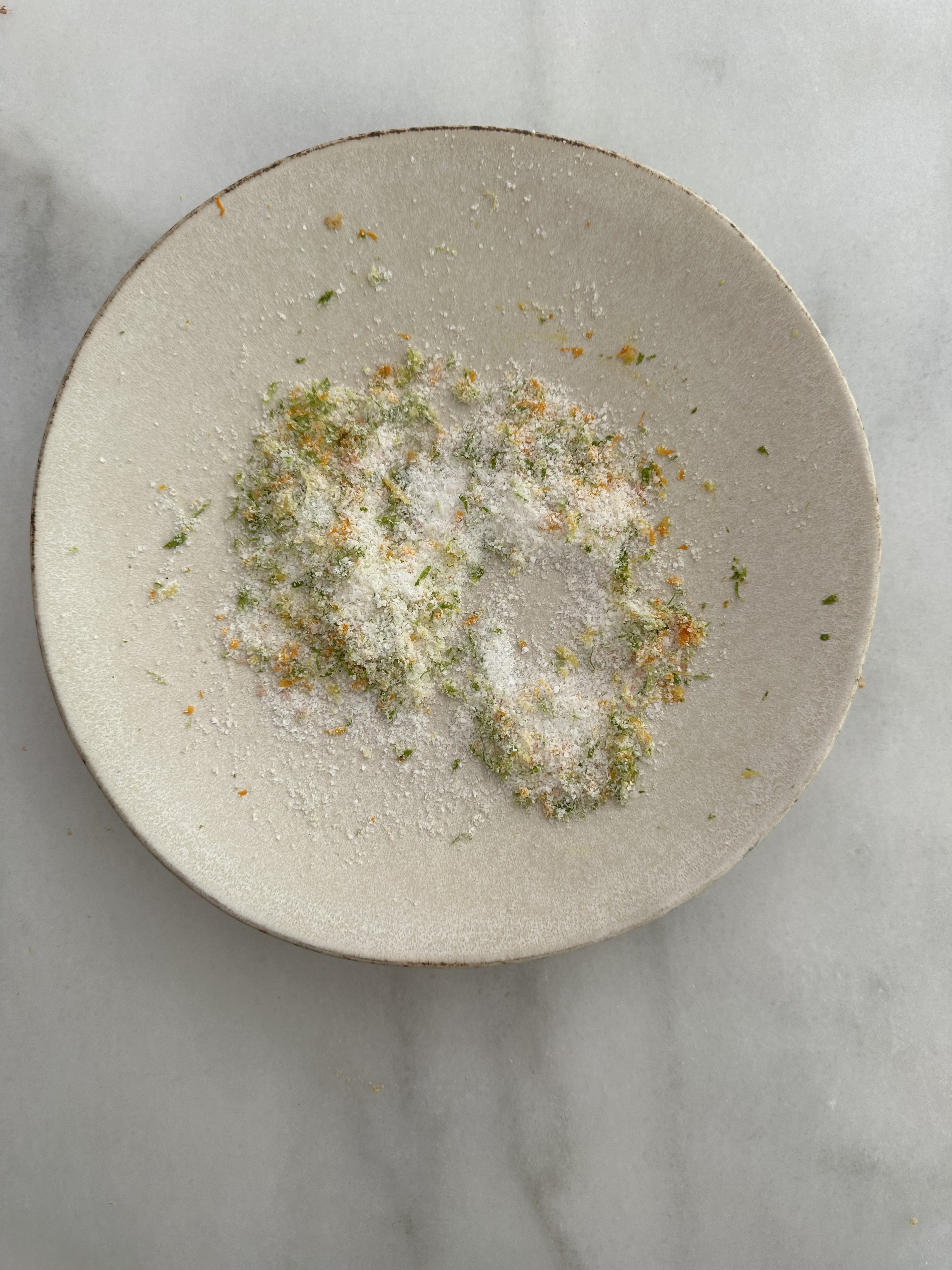 citrus salt on plate