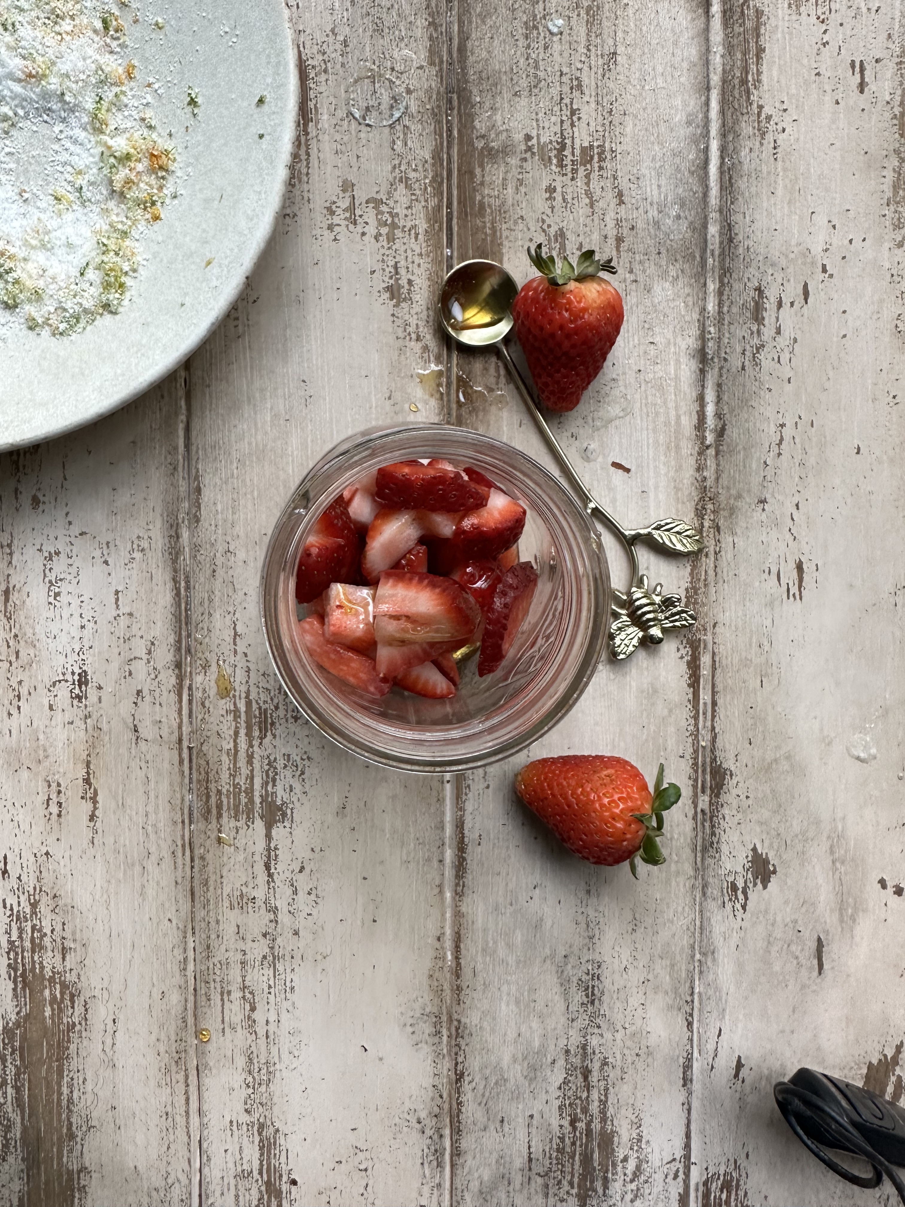 fresh strawberries in jar