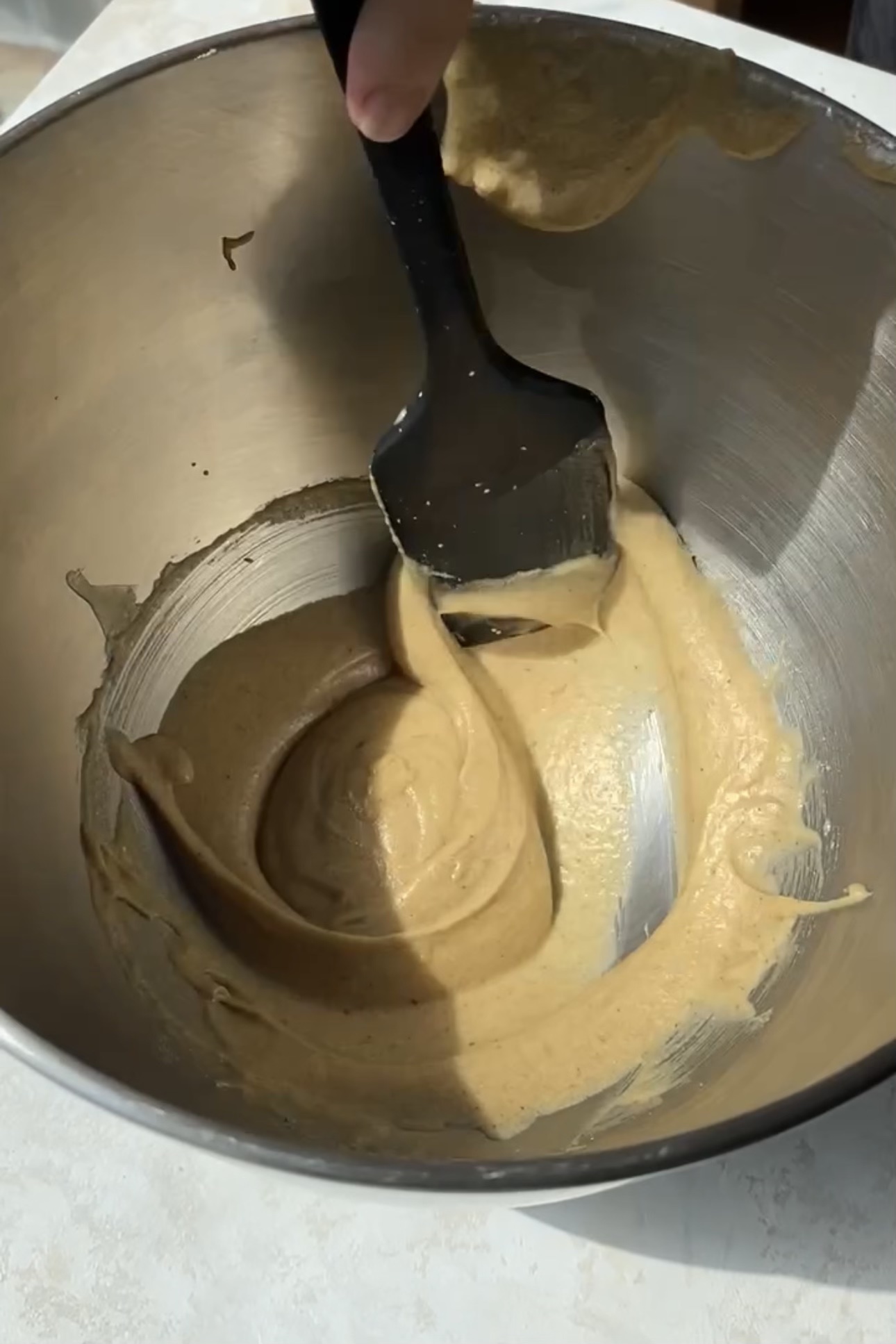 butter, sugar, egg & vanilla, beaten until combined