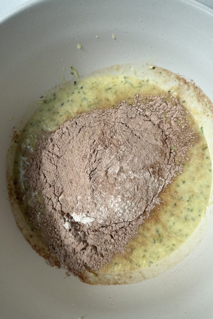 dry ingredients added to wet ingredients