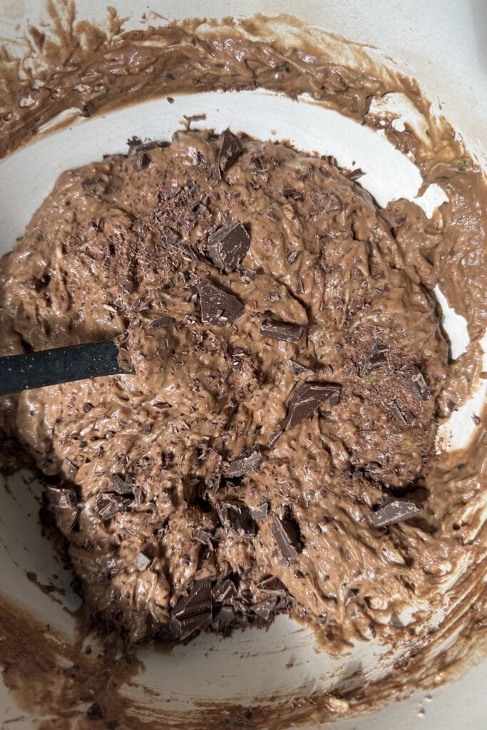 all ingredients mixed with chocolate chunks