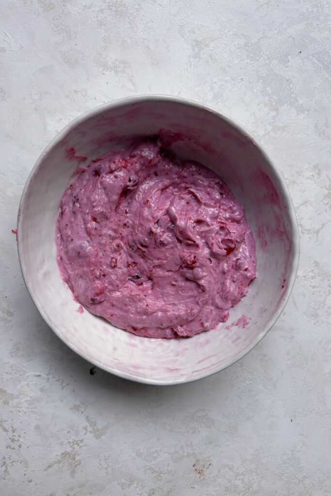 cranberry sauce mixed with goat cheese