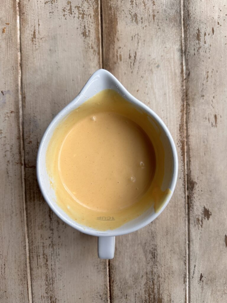 finished burger bowl sauce