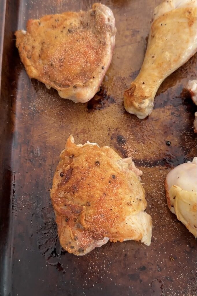 seared chiken with golden skin