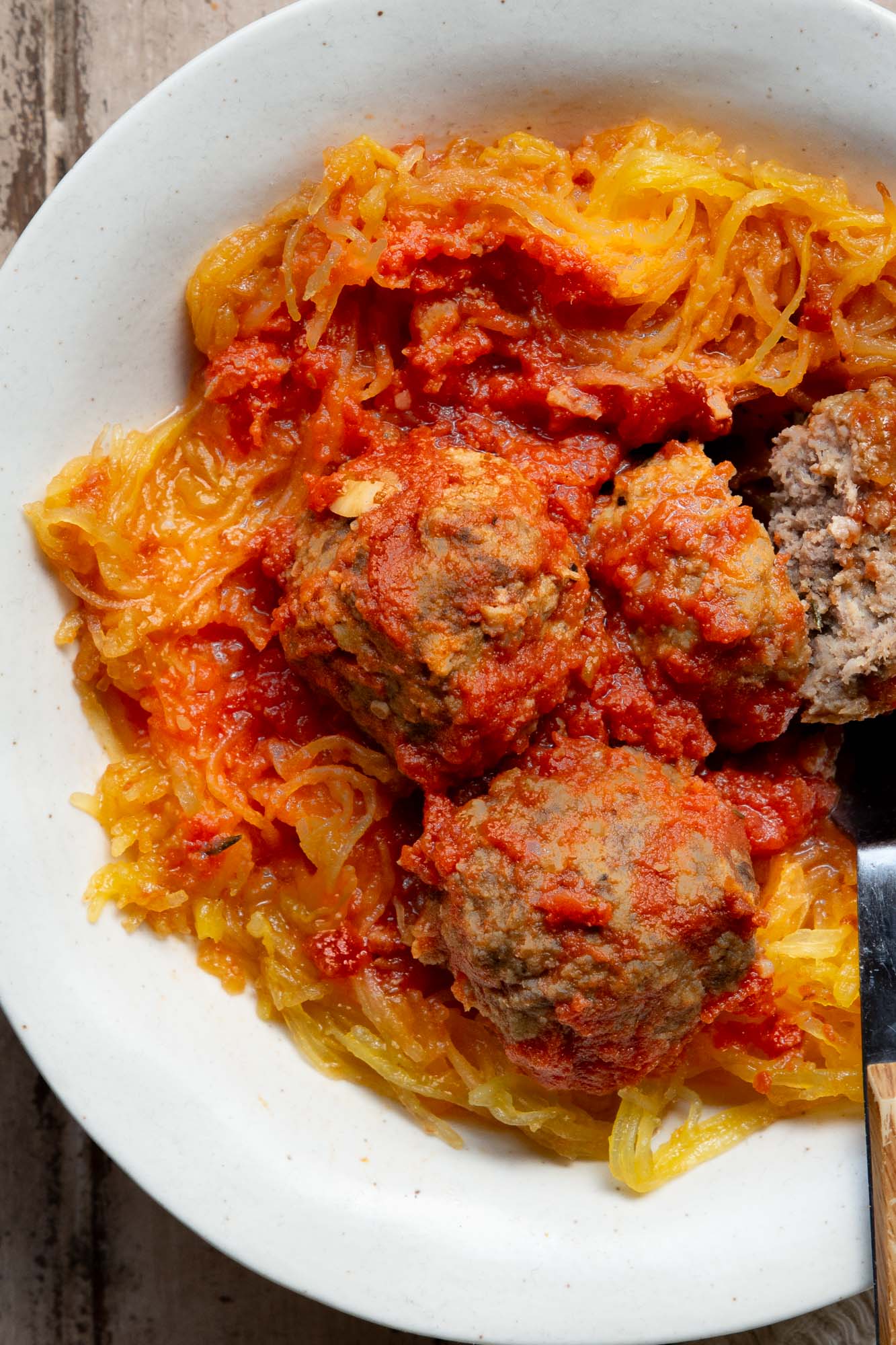 Air Fryer Meatballs and Spaghetti Squash