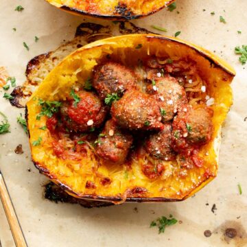 Air Fryer Meatballs & Spaghetti Squash