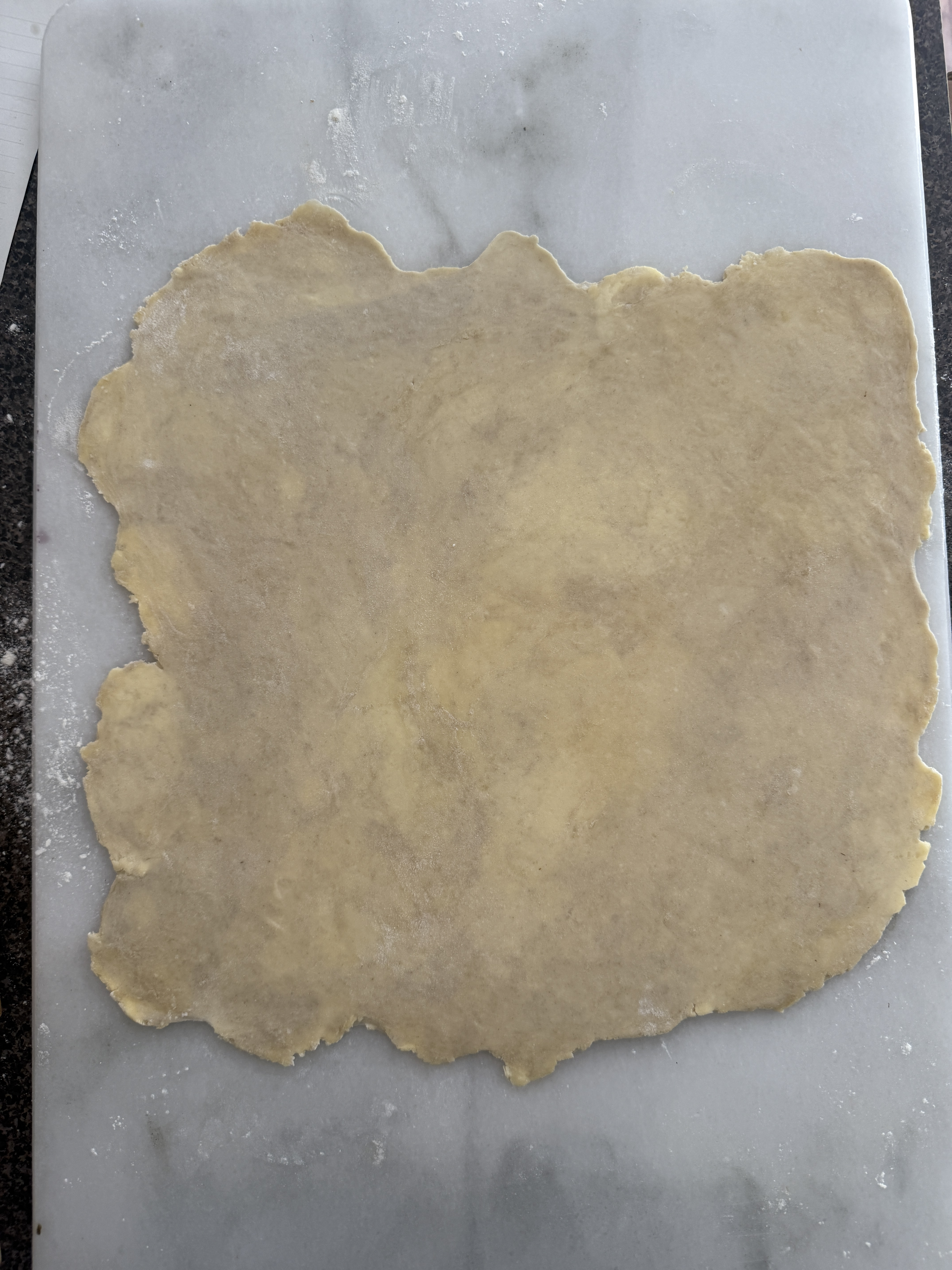rolled out pie dough