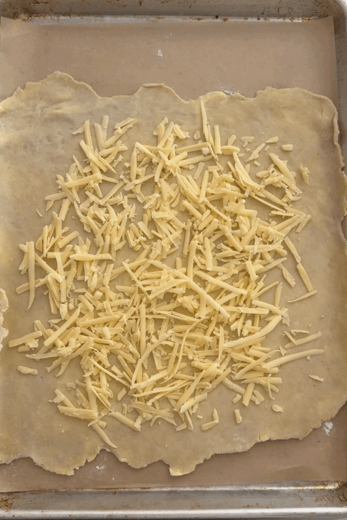 cheese on pie dough